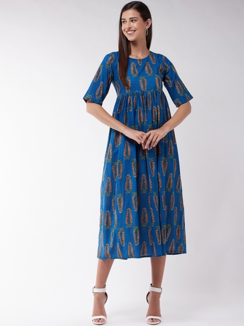 

InWeave Blue Ethnic Motifs Empire Midi Dress