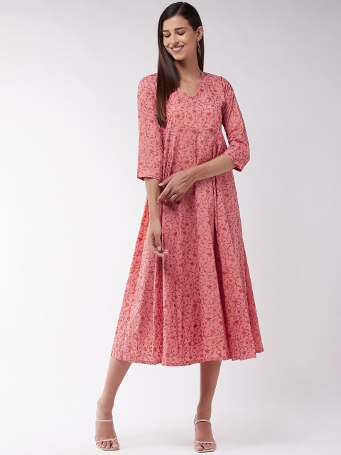

InWeave Peach Coloured Floral Empire Midi Dress