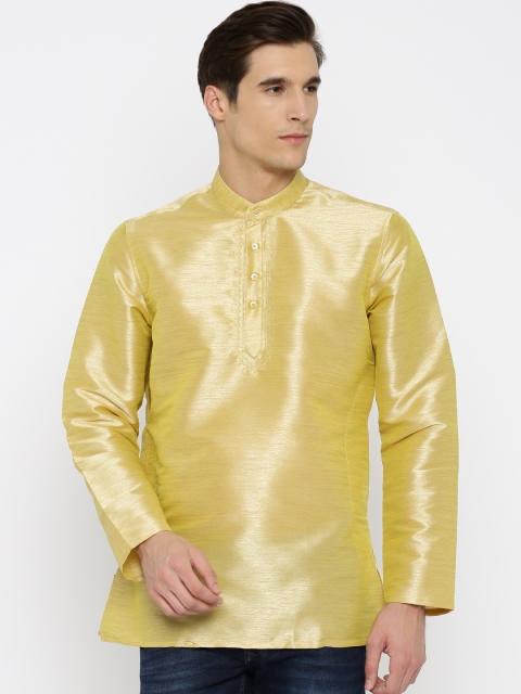 

British Club Men Yellow Silk Kurta