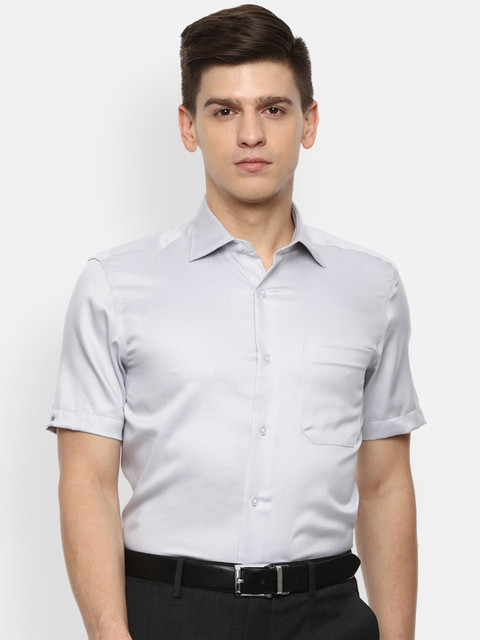 

Louis Philippe Permapress Men Grey Opaque Casual Shirt
