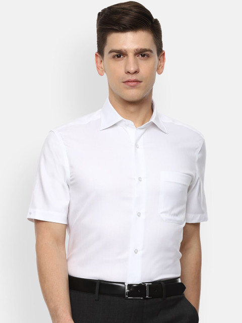 

Louis Philippe Permapress Men White Opaque Casual Shirt