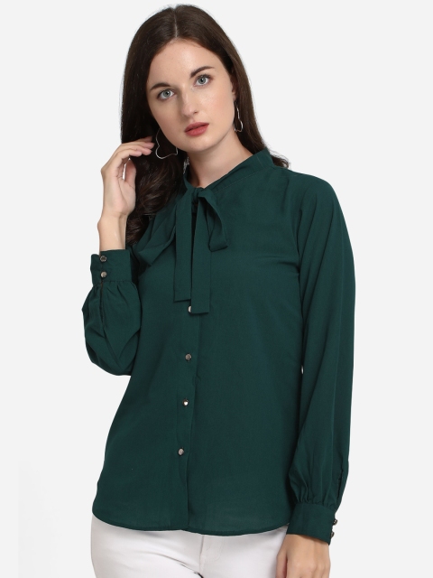 

Fbella Women Green Opaque Casual Shirt