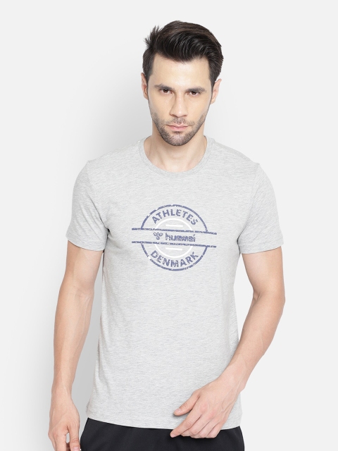 

hummel Men Silver-Toned Typography Printed V-Neck T-shirt