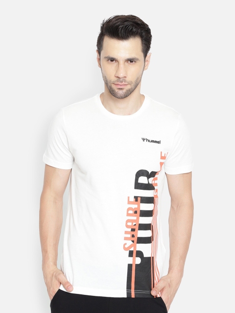 

hummel Men Off White Typography Printed Applique T-shirt