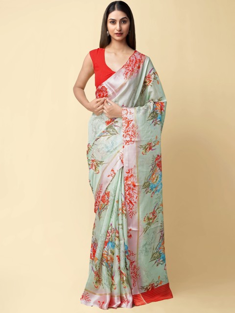 

Unnati Silks Women Green Woven Design