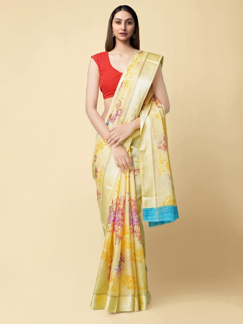 

Unnati Silks Women Yellow Woven Design