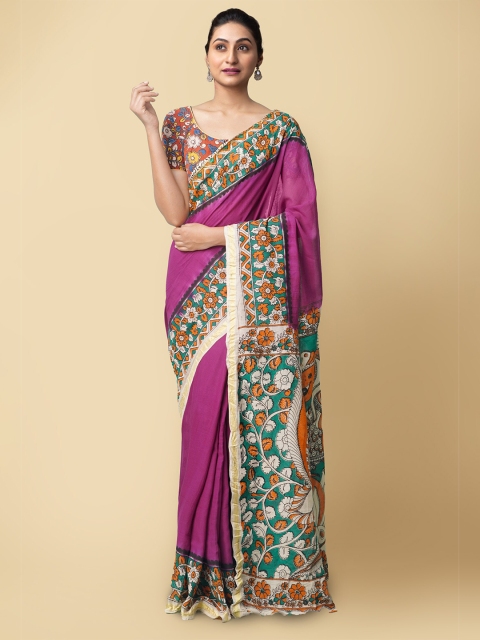 

Unnati Silks Women Purple Woven Design