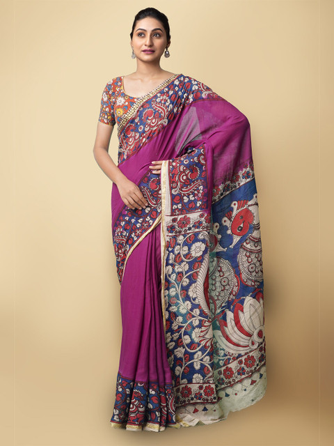 

Unnati Silks Women Purple Woven Design