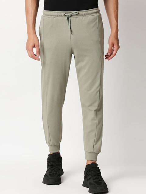

Bewakoof Men Green Solid Cut & Sew Cotton Joggers