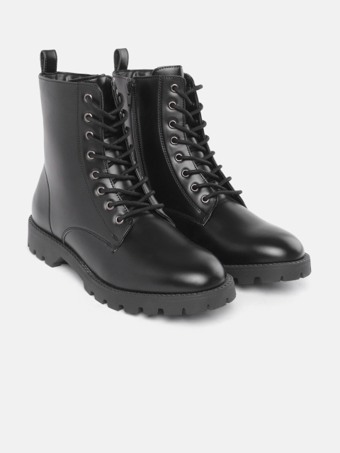 

Roadster Women Black Solid Mid-Top Flat Boots