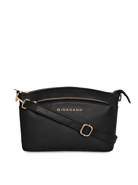 

GIORDANO Black PU Structured Sling Bag