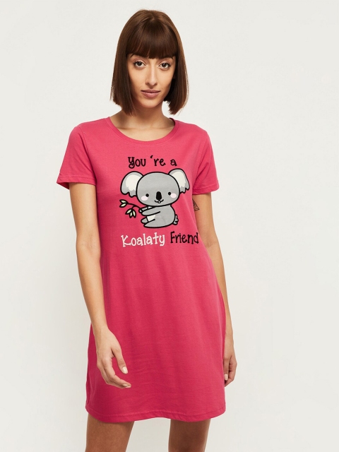 

max Pink Printed Above Knee T-shirt Nightdress