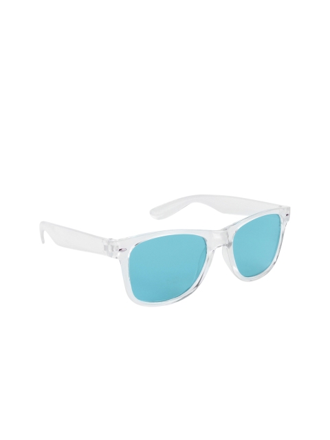 

NuVew Unisex Blue Lens & White Wayfarer Sunglasses with UV Protected Lens, Teal