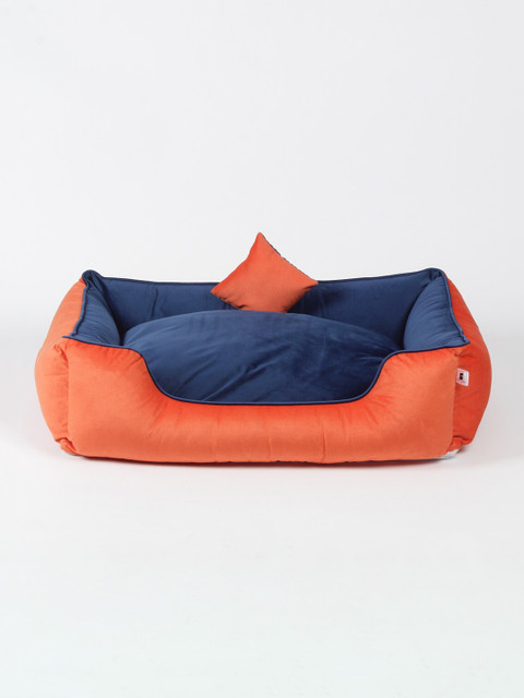

WIGGLE TWIDDLE Orange & Blue Solid Dog Bed