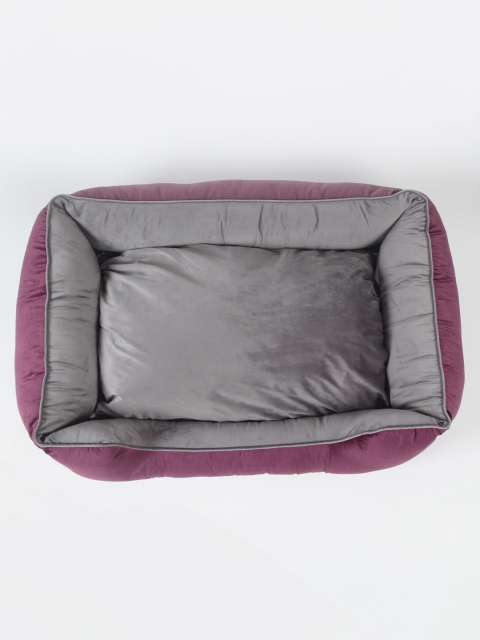 

WIGGLE TWIDDLE Purple & Grey Solid Pet Bed