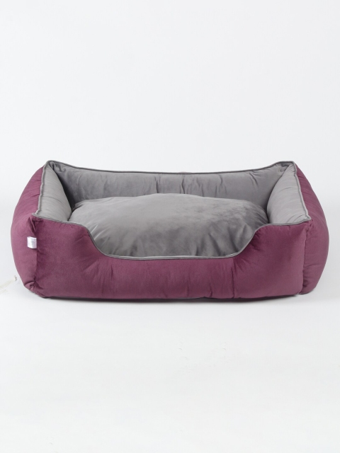 WIGGLE TWIDDLE Purple & Grey Solid Dog Pet Bed
