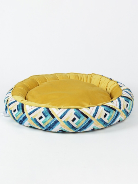 

WIGGLE TWIDDLE Yellow & White Printed Dog Pet Bed
