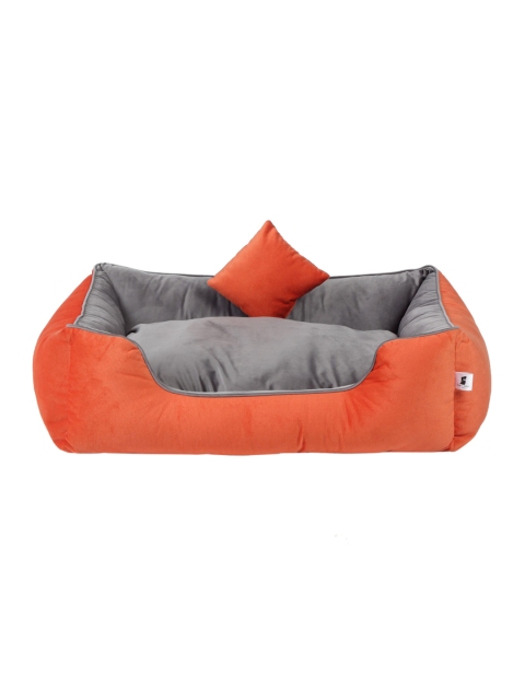

WIGGLE TWIDDLE Orange & Grey Solid Pet Bed