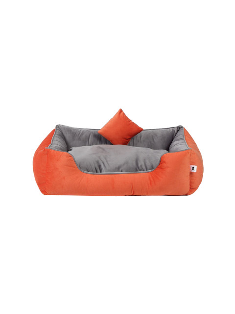 

WIGGLE TWIDDLE Orange & Grey Solid Pet Bed