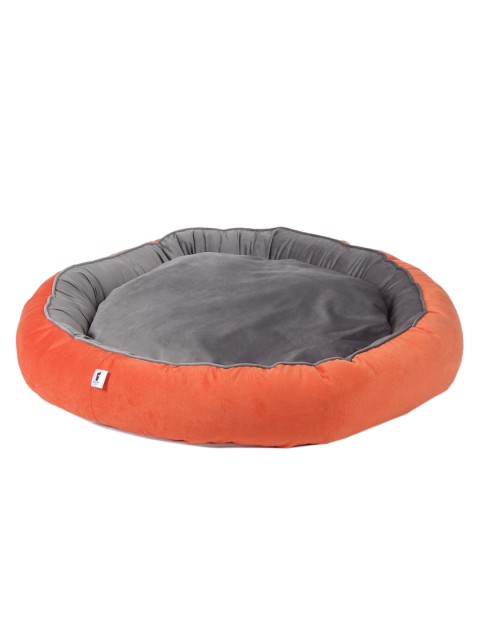 

WIGGLE TWIDDLE Orange & Grey Solid Pet Bed