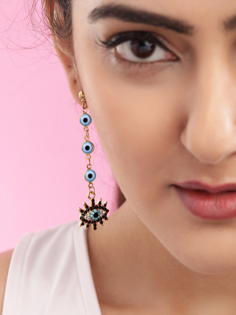 

TOKYO TALKIES X rubans FASHION ACCESSORIES Gold-Toned Contemporary Drop Earrings