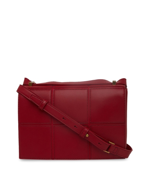 

CHARLES & KEITH Red PU Structured Sling Bag with Quilted