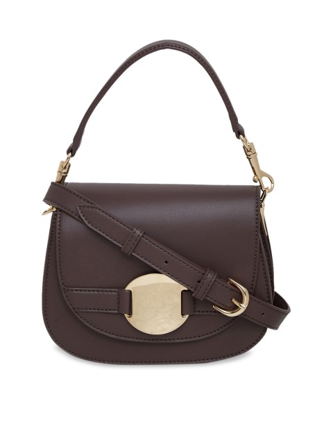 

CHARLES & KEITH Brown PU Structured Satchel