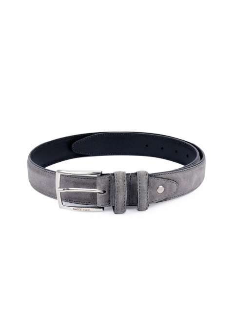 

bacca bucci Men Grey Textured Leather Belt