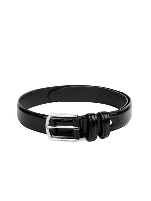 

bacca bucci Men Black Solid Leather Belt