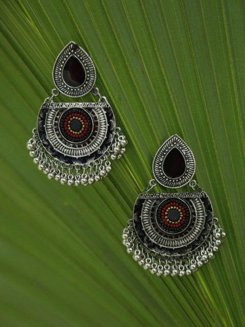 

NEUDIS Silver-Toned Contemporary Drop Earrings
