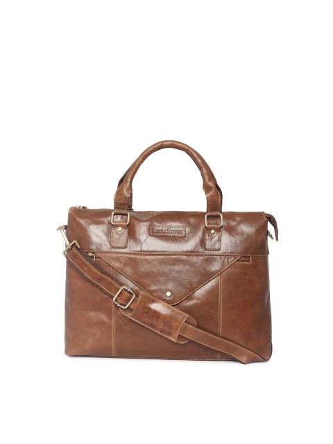 

LOUIS STITCH Unisex Brown Leather Laptop Bag