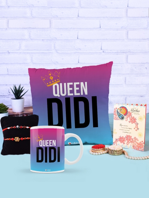 

Archies Pink & Blue Mug & Cushion Rakhi Gift Set