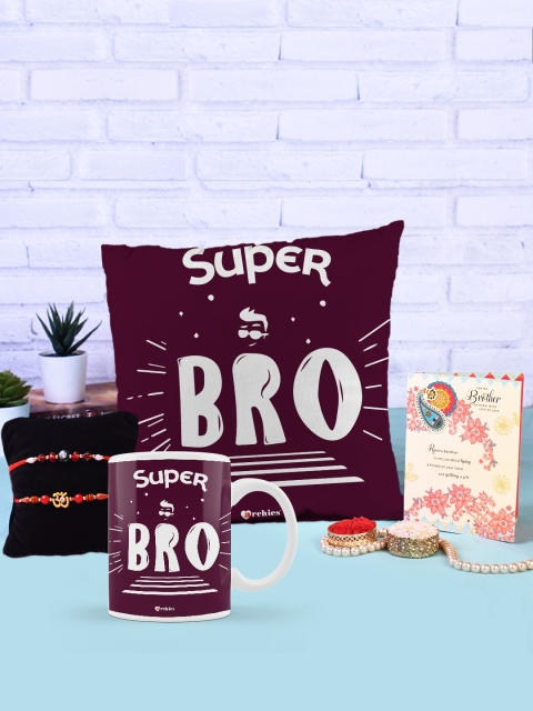

Archies Purple Mug & Cushion Rakhi Gift Set