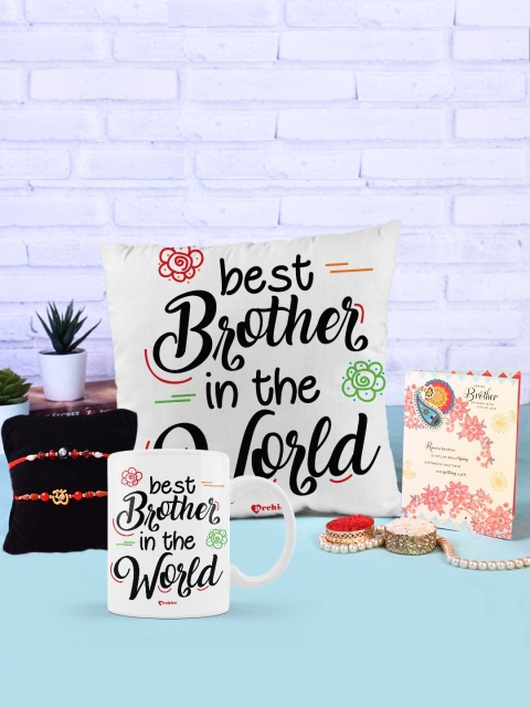 

Archies Black & White Mug & Cushion Rakhi Gift Set