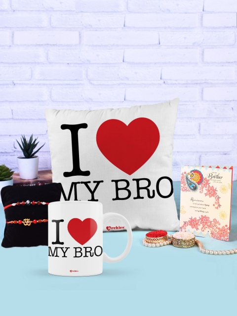 

Archies White Mug & Cushion Rakhi Gift Set
