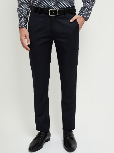 

max Men Blue Formal Trousers