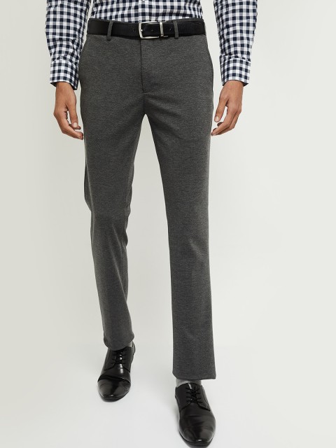

max Men Charcoal Formal Trousers