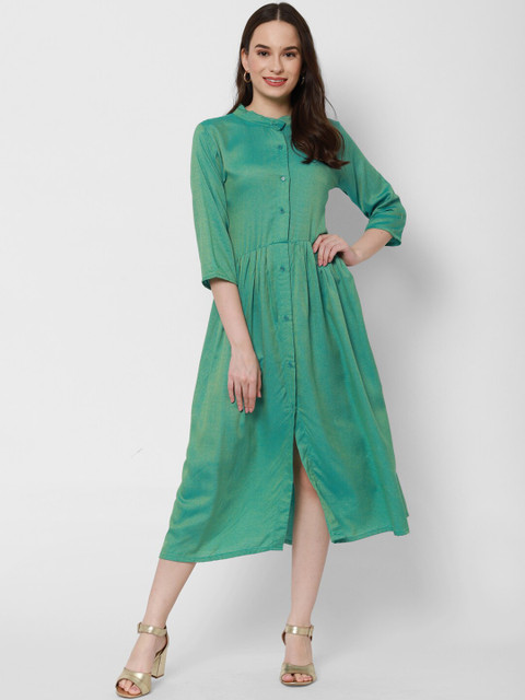 

Twenty3 Women Green Fit& Flare Midi Dress