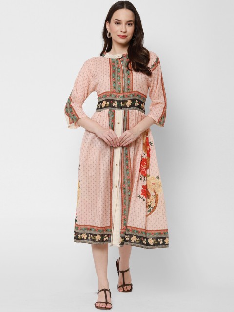 

Twenty3 Beige Ethnic Motifs Midi Dress