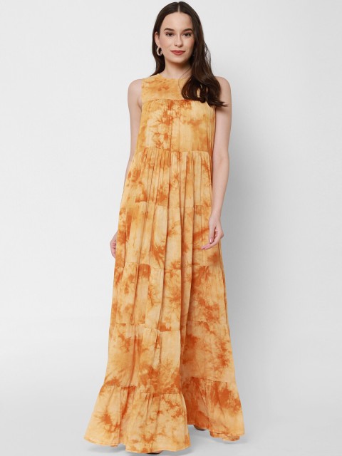 

Twenty3 Women Yellow Floral Maxi Tiered Dress