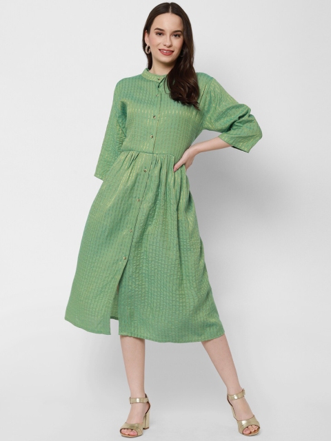 

Twenty3 Women Green & Gold Striped Midi Dress