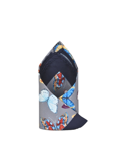 

Tossido Men Grey & Yellow Printed Microfibre Pocket Square