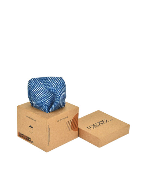 

Tossido Men Blue & White Printed Pure Microfiber Pocket Square
