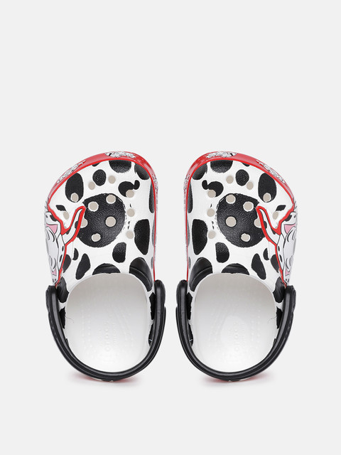 

Crocs Kids White & Black 101 Dalmatians Print Clogs