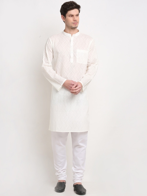 

NEUDIS Men White Regular Pure Cotton Kurta with Churidar