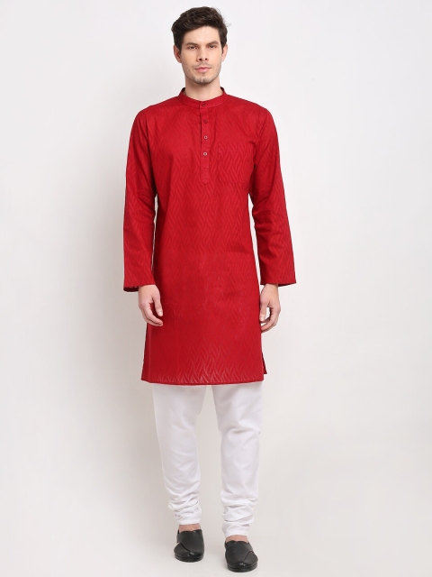 

NEUDIS Men Maroon Regular Pure Cotton Kurta with Pyjamas