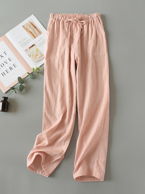 

URBANIC Women Pink Cotton Solid Lounge Pants