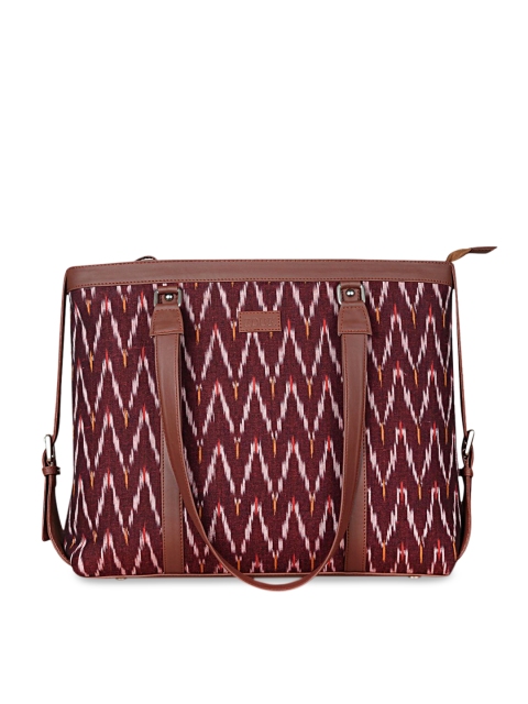 

ZOUK Women Maroon and Brown Printed Laptop Bag