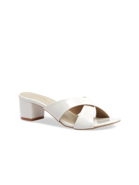 

ERIDANI White Block Sandals