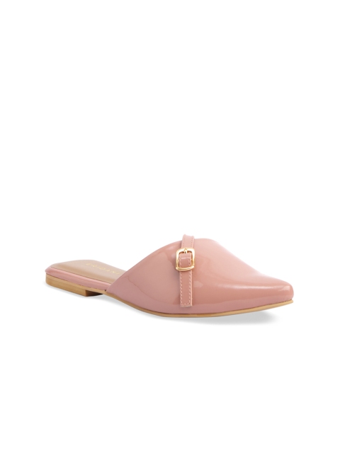 

ERIDANI Women Pink Mules with Buckles Flats